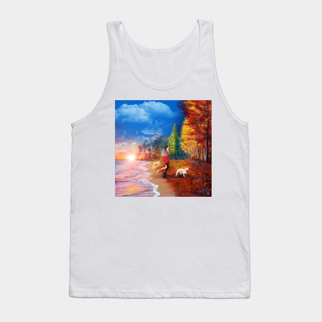 Summer to Fall Tank Top by hollydoesart